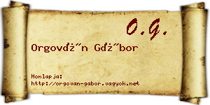 Orgován Gábor névjegykártya